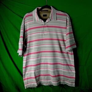 Nike Tiger Woods Collection Golf Polo Dry Fit Size XL Brown Pink Cotton Poly